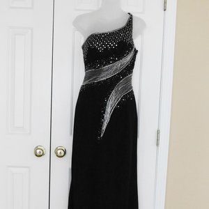 Black Beaded Prom Dress Size 2